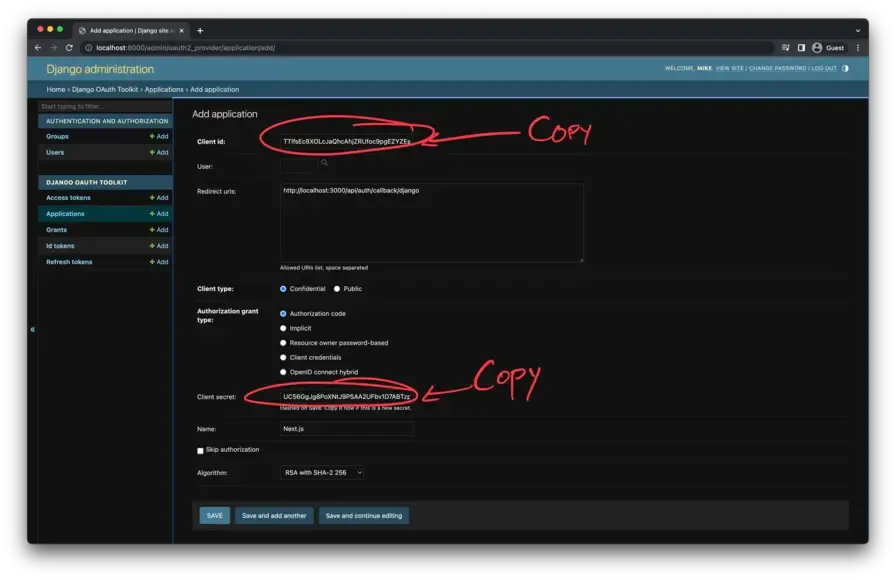Create an OAuth Application