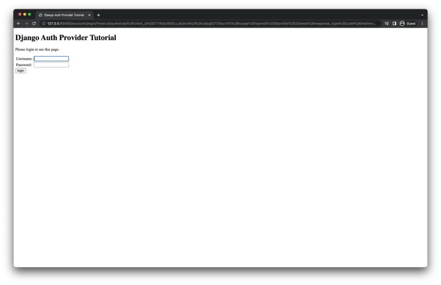 Django sign-in page with OAuth redirect variables